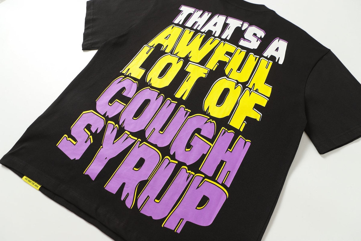 THAT'S A AWFUL LOT OF COUGH SYRUP Character Graphic Short-Sleeve T-Shirt ¡ª detail